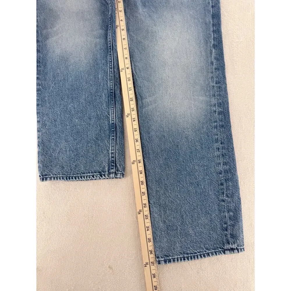 Mother Jeans The Newbie Ankle Mid Rise Straight 100% Cotton Wipeout 26